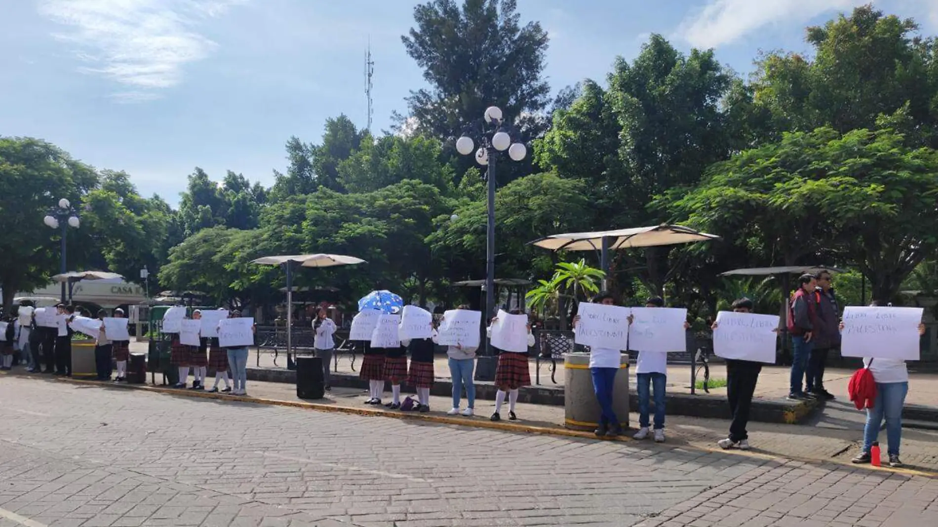 protesta en Tehuacan a favor de Gaza y Palestina